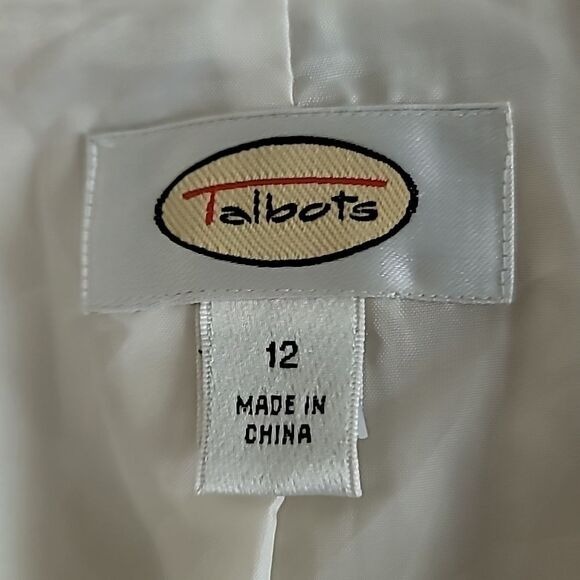 Talbots Women's Cream and Gold  Floral Print Blazer Jacket Size 12 - Picture 7 of 8